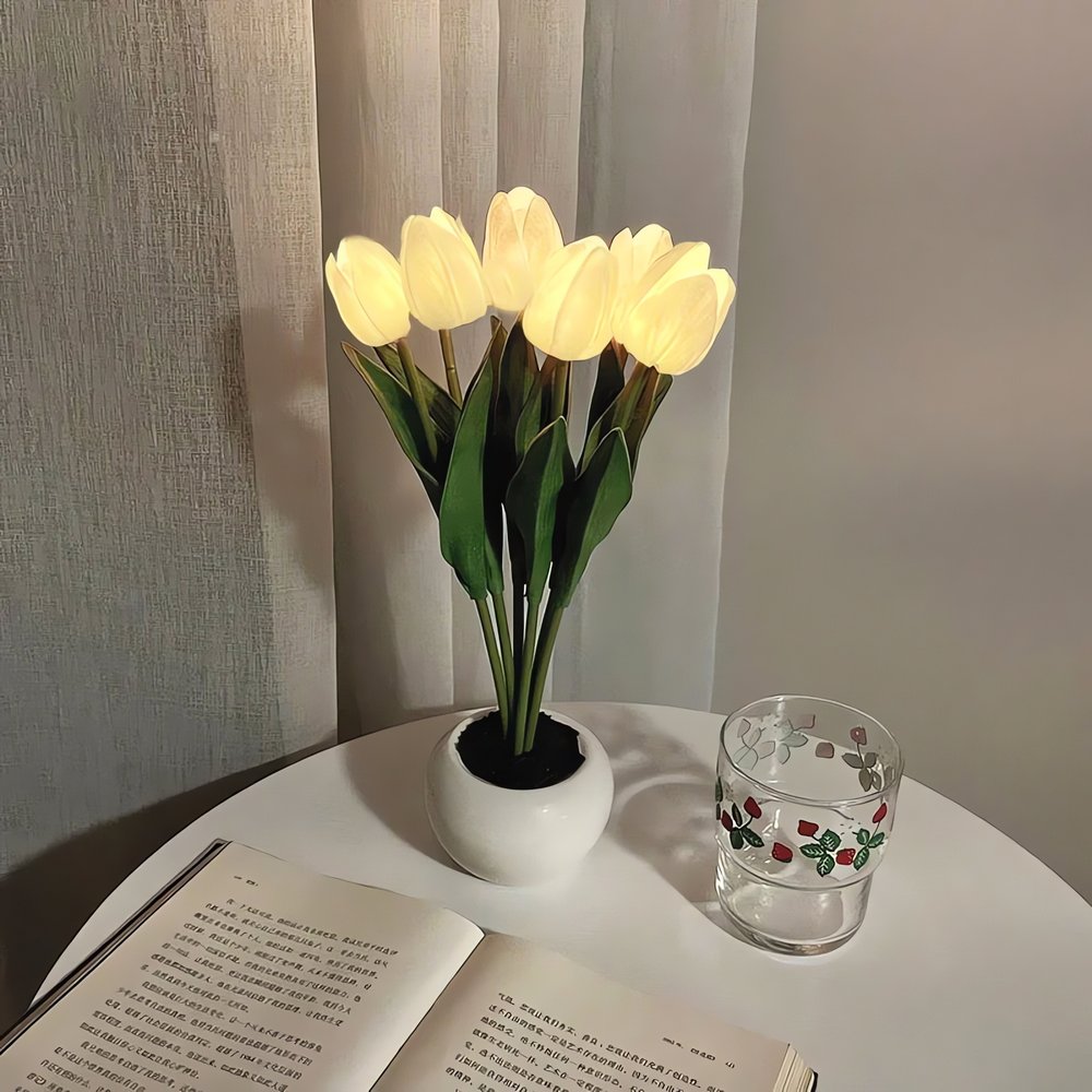 Lampe Vintage Tulipe Fleurs Élégantes