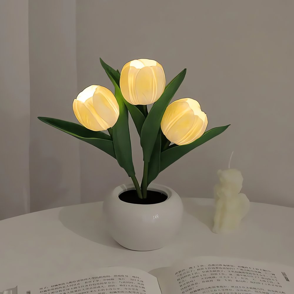 Lampe Vintage Tulipe Pot Céramique