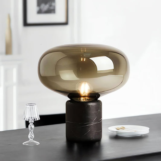 Lampe Vintage Verre Fumé