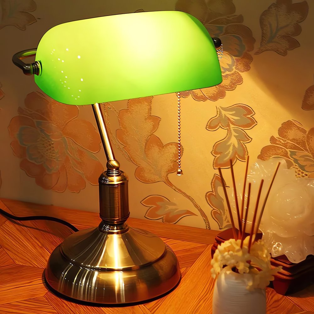 Lampe Vintage Verte Bureau Rétro