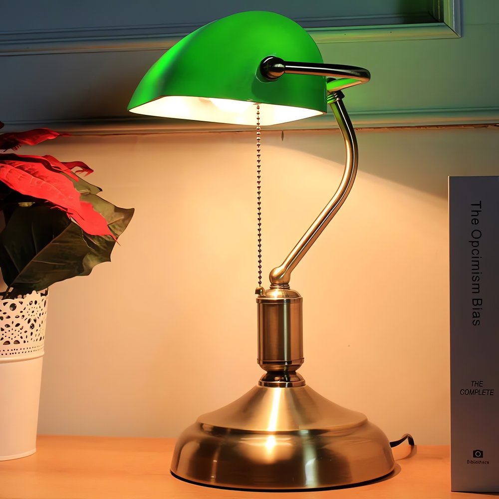 Lampe Vintage Verte Bureau Rétro