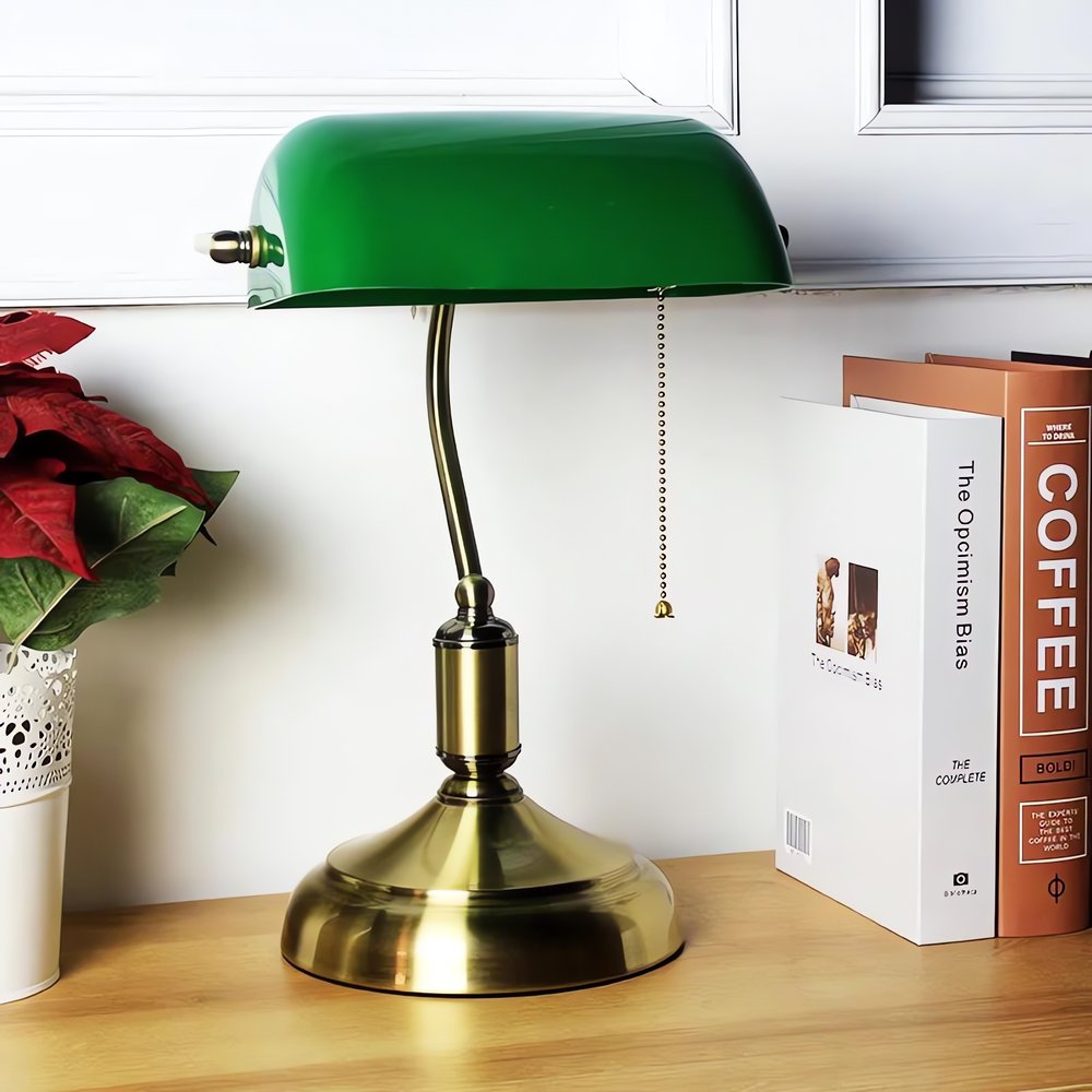 Lampe Vintage Verte Bureauétagère