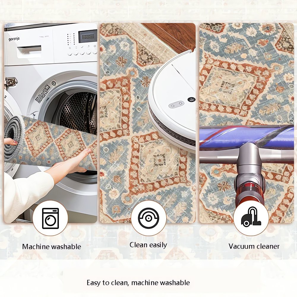 Long Tapis Vintage Lavage Facile