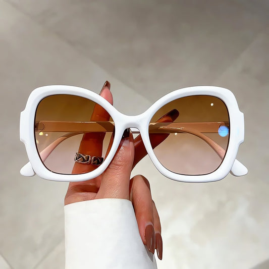 Lunettes Mouche Vintage Blanches Rectangulaires