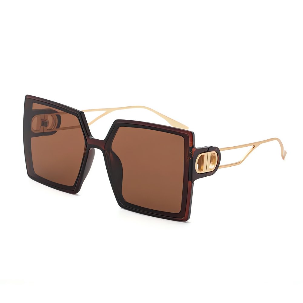 Lunettes Vintage Carrées Marron Elegantes