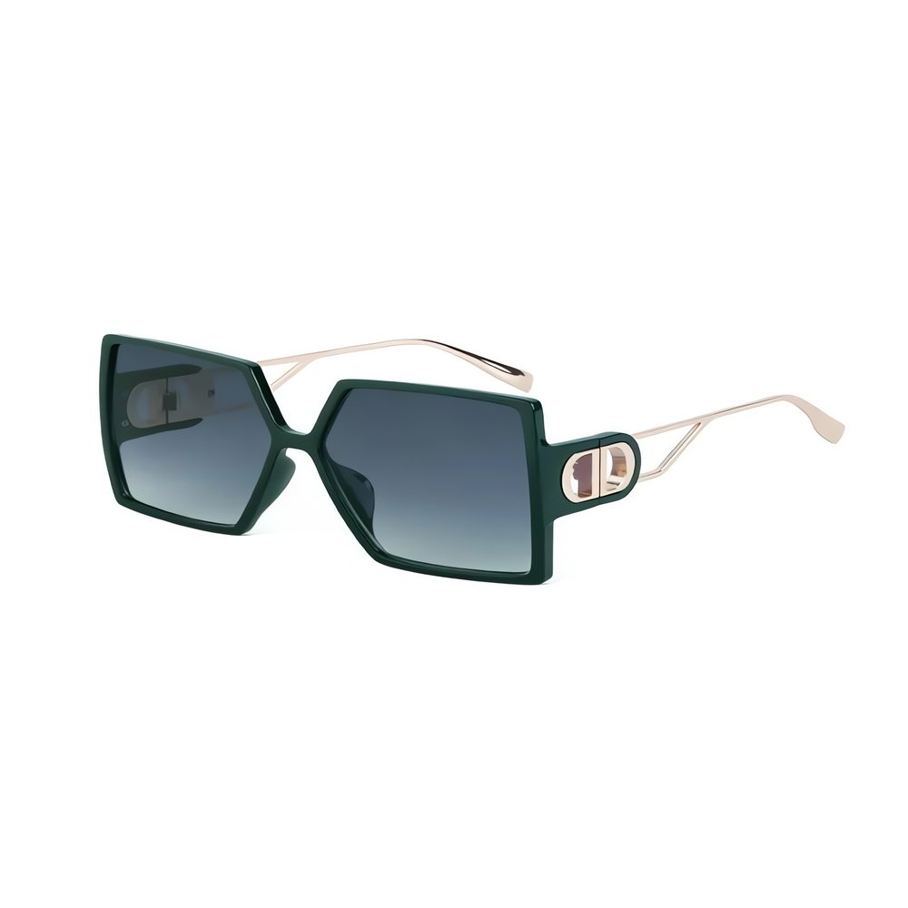 Lunettes Vintage Carrées Verte