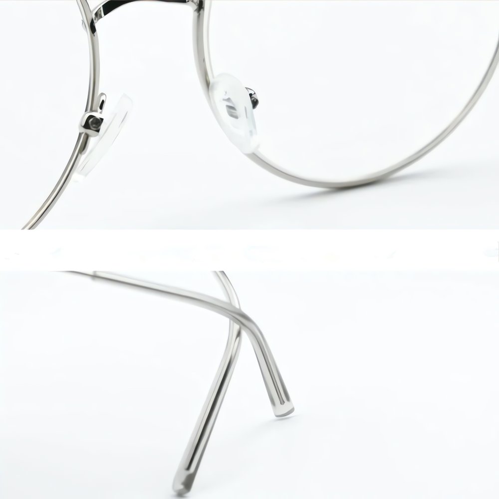 Lunettes Vintage En Métal Argentées