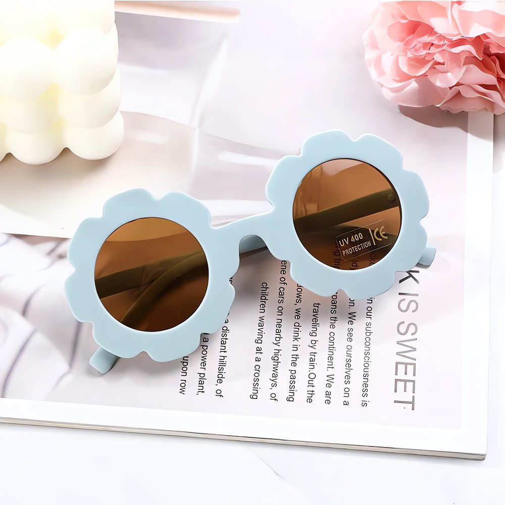 Lunettes Vintage Pour Enfant Fleurs Bleues