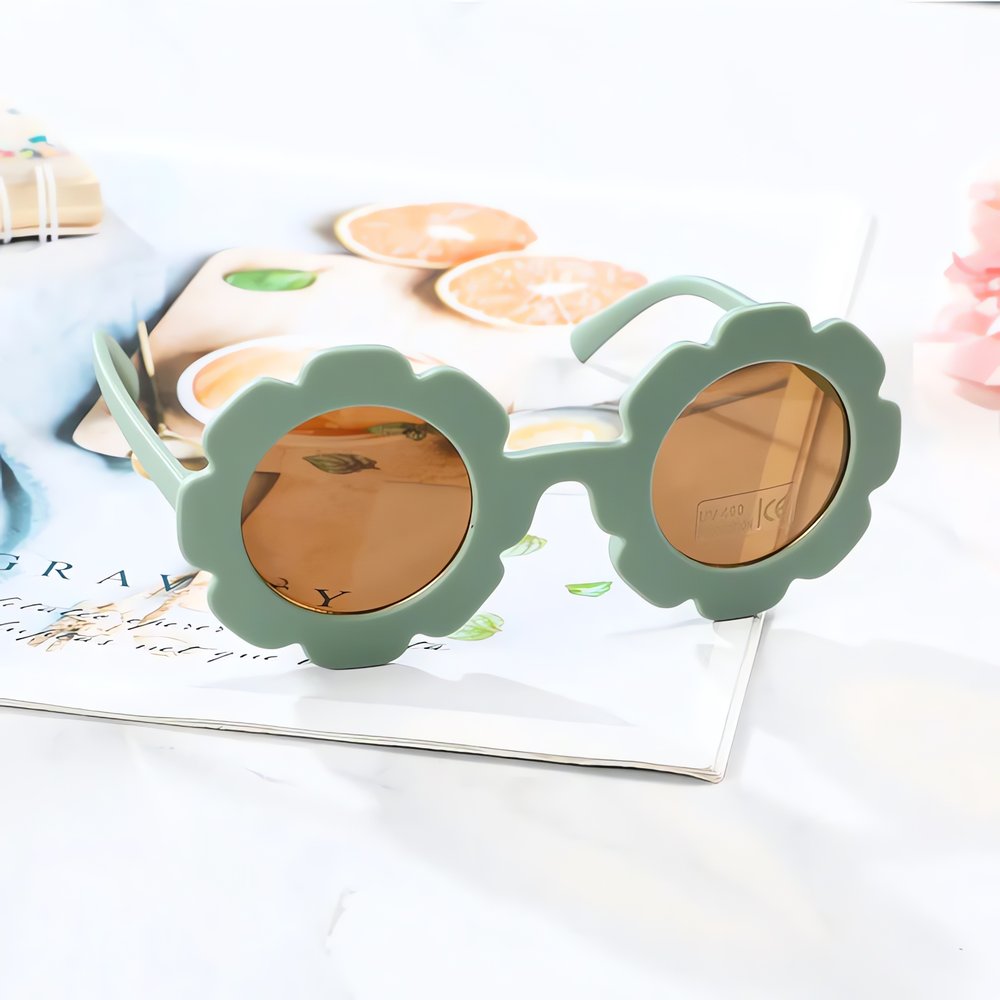 Lunettes Vintage Pour Enfant Fleurs Vertes