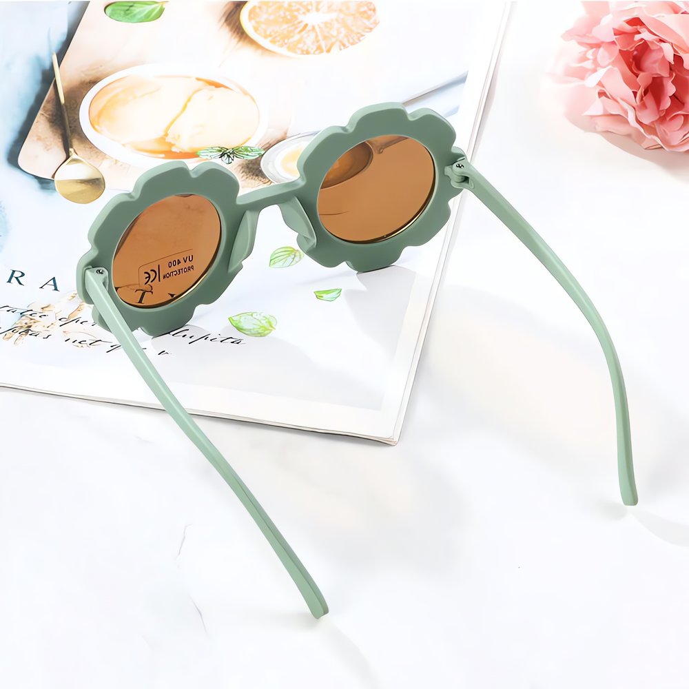 Lunettes Vintage Pour Enfant Fleurs Vertes