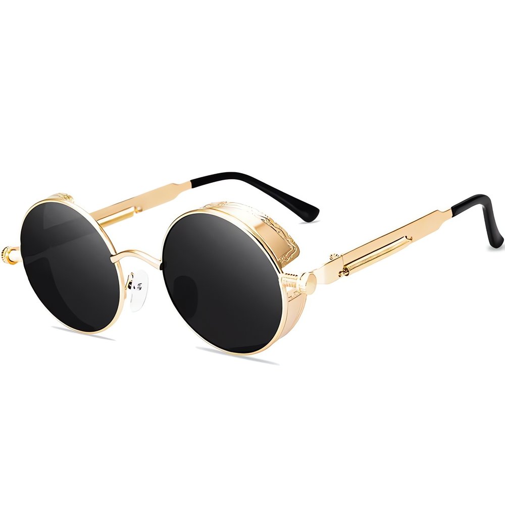 Lunettes Vintage Rétro Rondes Or