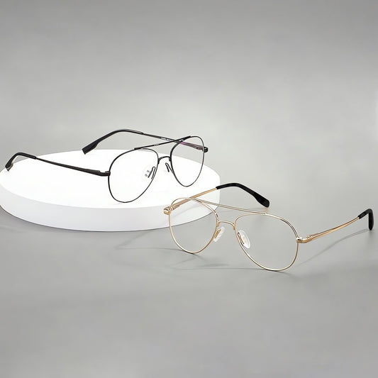 Lunettes Vintage Verres Transparents Aviateur