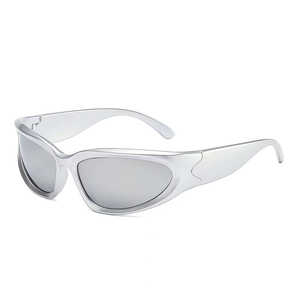 Lunettes Vintage Y2K Argentées Futuristes
