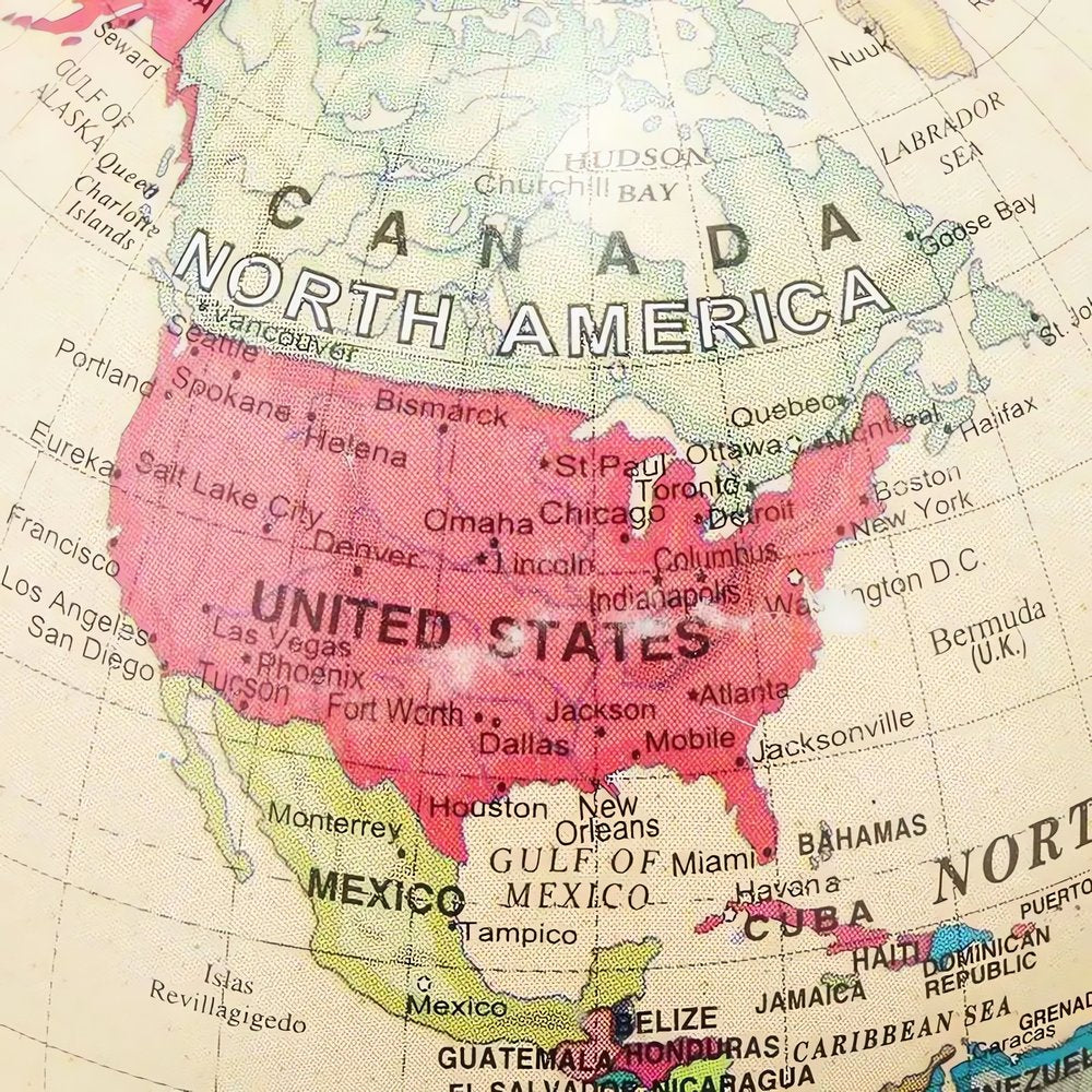 Mini Globe Terrestre Vintage Amérique Nord