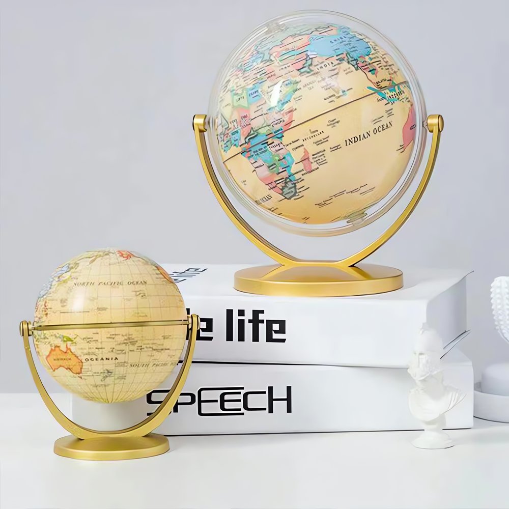 Mini Globe Terrestre Vintage Doré Support