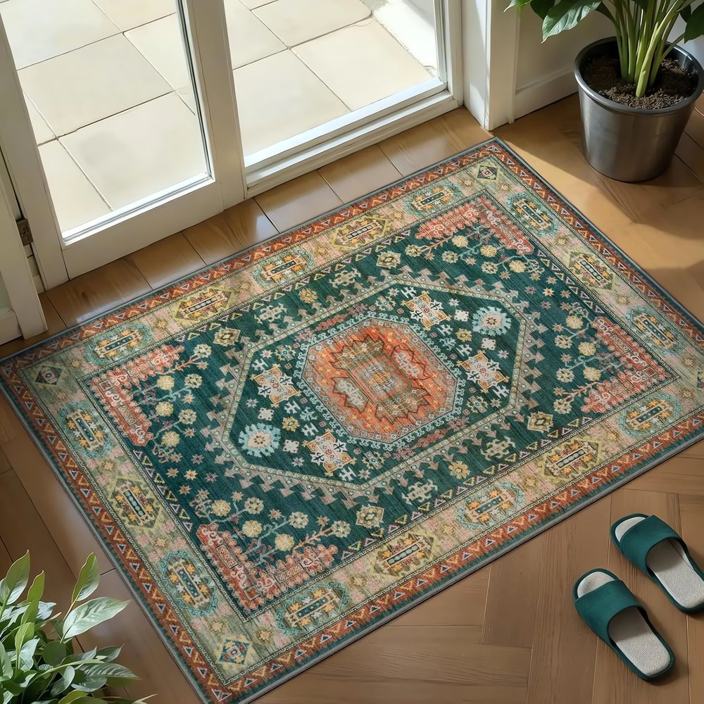 Petit Tapis Vintage Rosace Géométrique