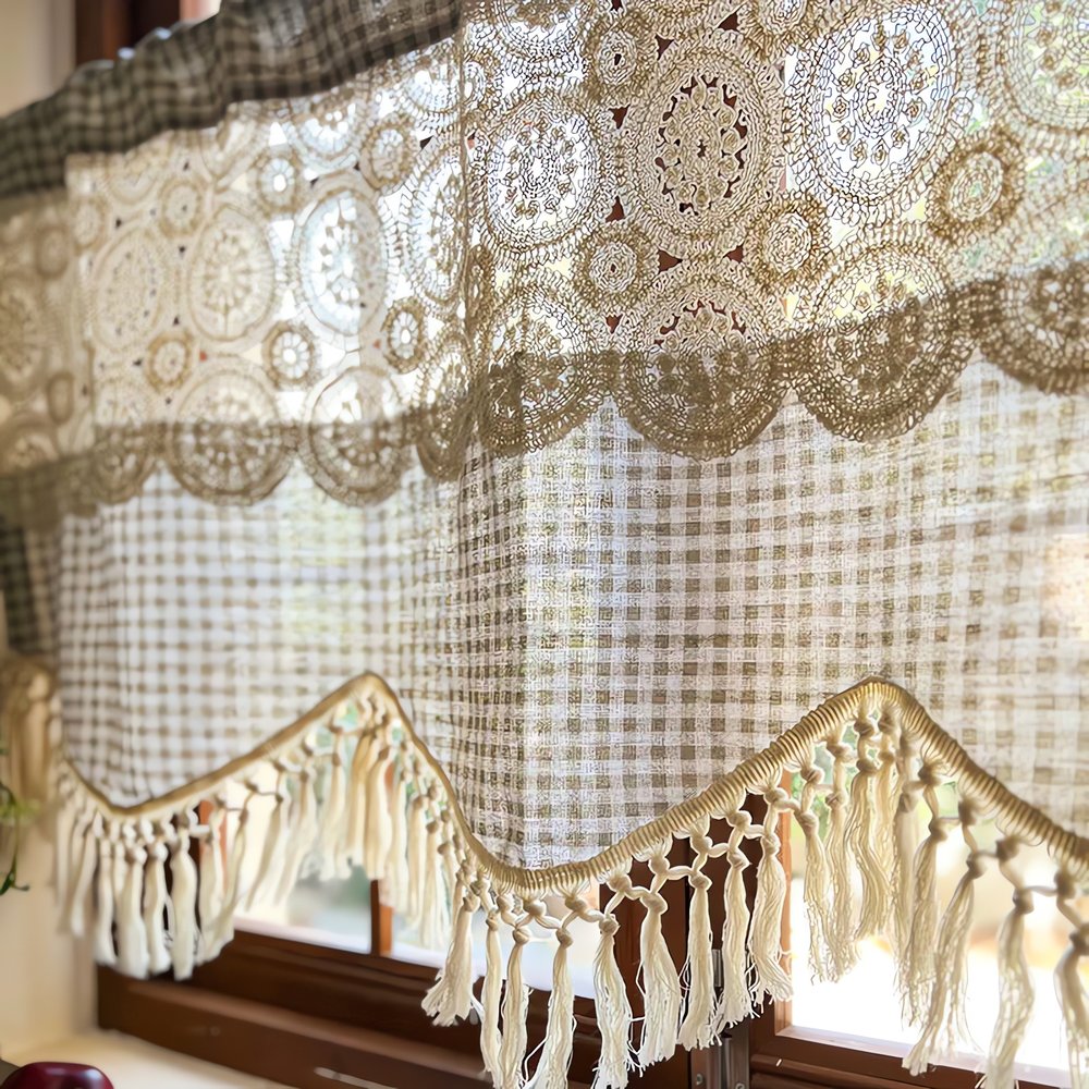 Petits Rideaux Vintage Tissu Tressé