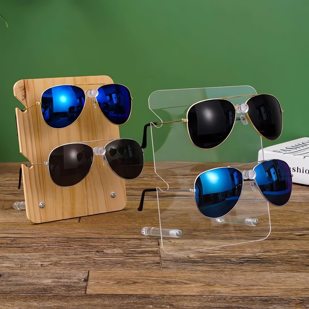 Présentoir Lunettes Vintage Aviateur Bois