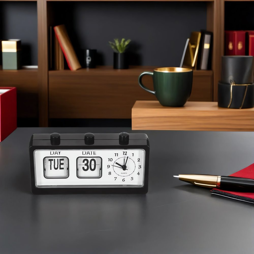 Réveil Vintage Calendrier Bureau