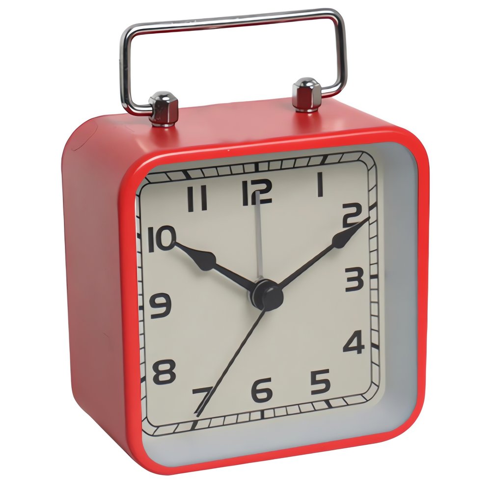 Réveil Vintage Carré Rouge