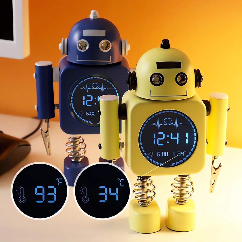 Réveil Vintage Connecté Pour Enfant Robot Design
