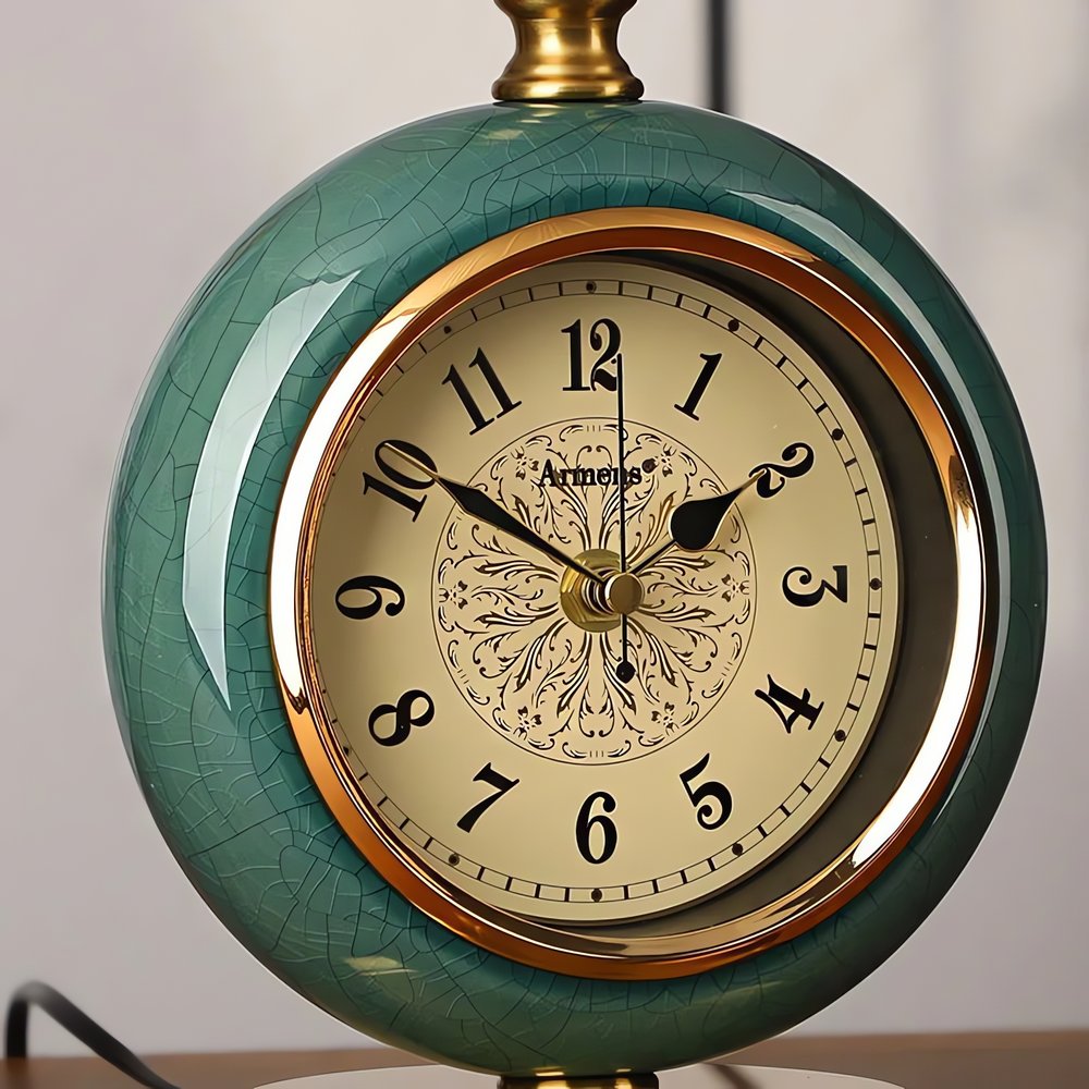 Réveil Vintage Désign Rond Vert