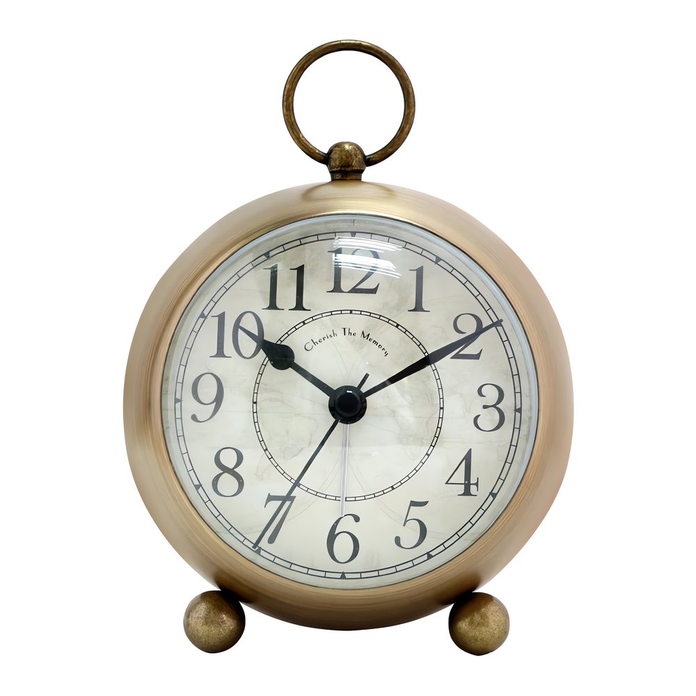 Réveil Vintage En Boule Bronze