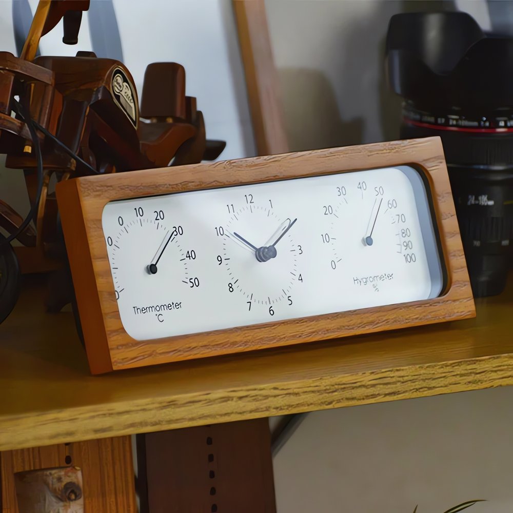 Réveil Vintage Japonais Bois Cadran
