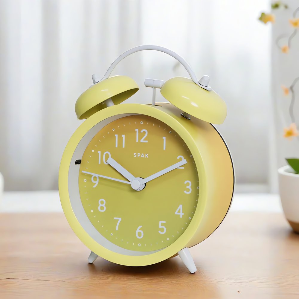 Réveil Vintage Jaune Rétro