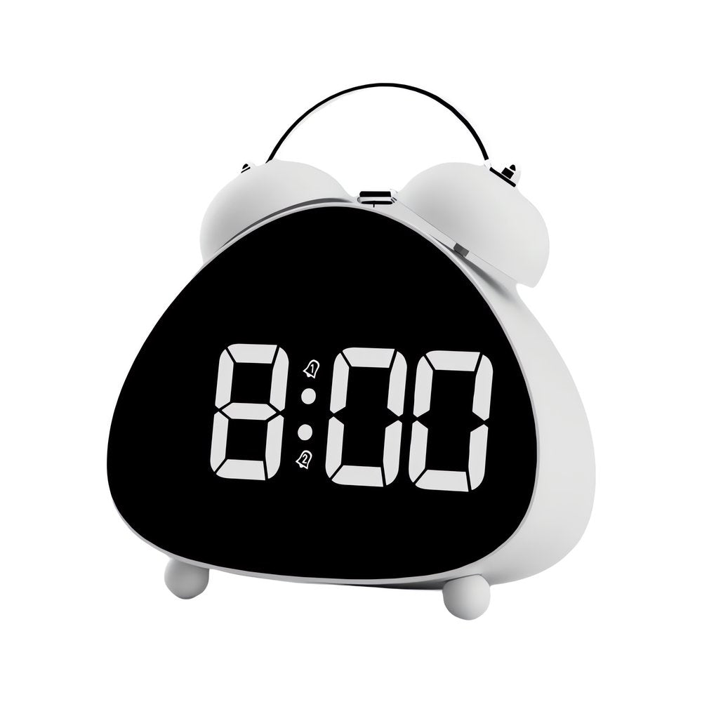 Réveil Vintage Numérique Blanc Ovale