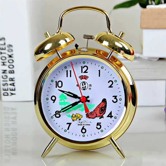 Réveil Vintage Poule Doré