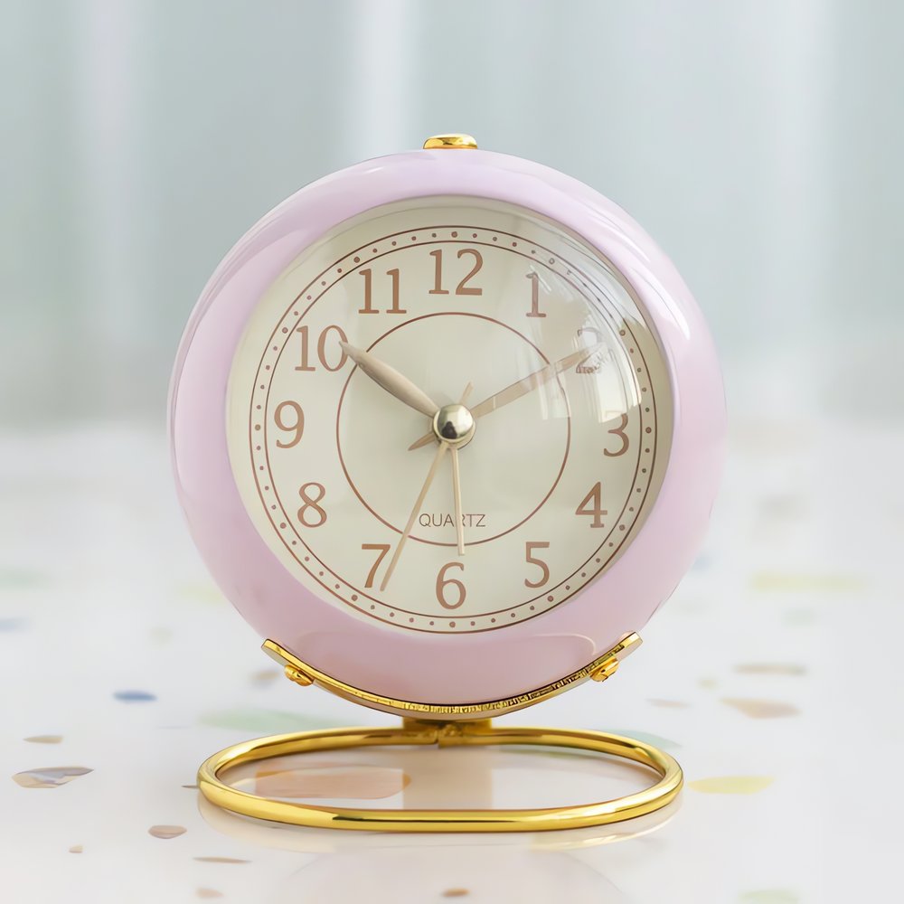 Réveil Vintage Rond Lavande Quartz