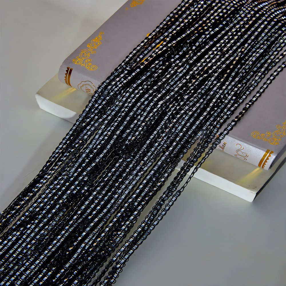 Rideaux Fil Vintage Paillettes Noires