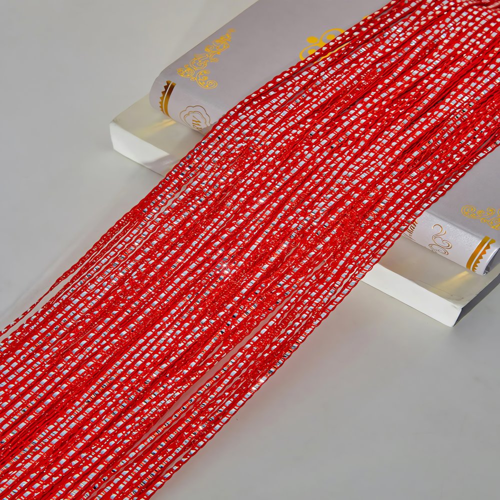 Rideaux Fil Vintage Rouge Brilant