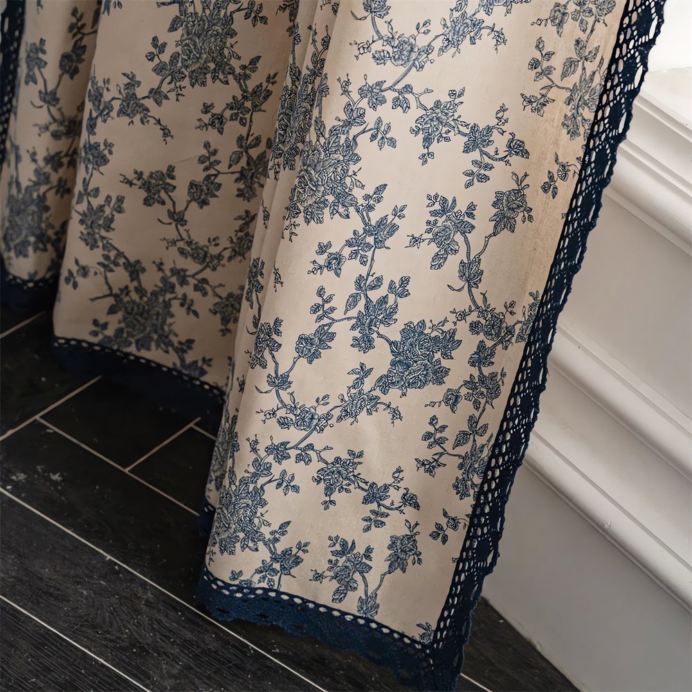 Rideaux Vintage Année 60 Tissu Brodé