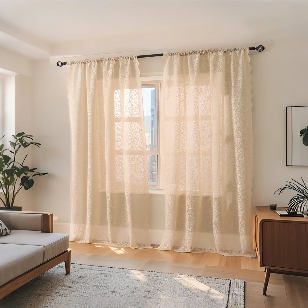 Rideaux Vintage Beige Transparents