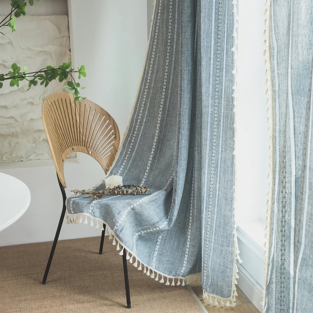 Rideaux Vintage Bleu