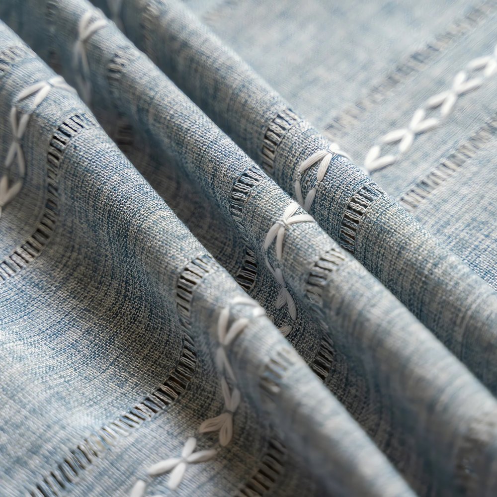 Rideaux Vintage Bleu Élégants