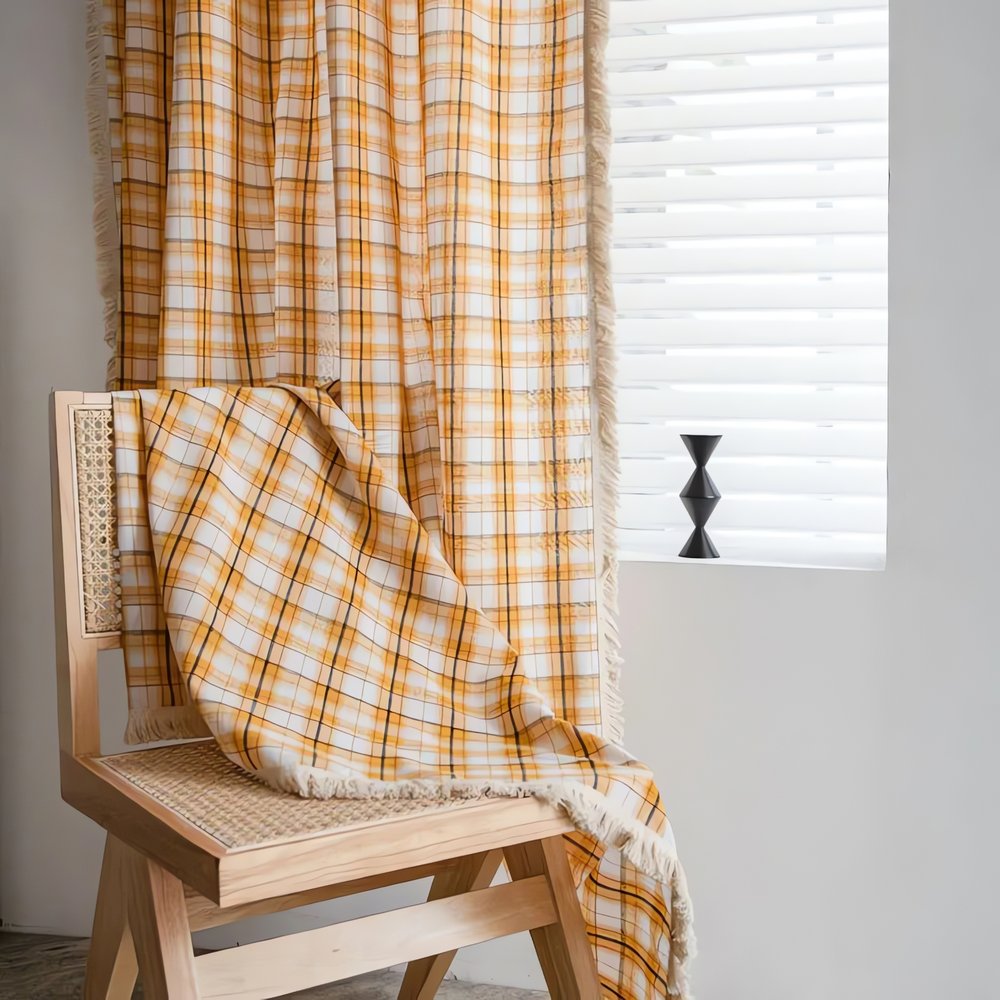 Rideaux Vintage Carreau Chaise
