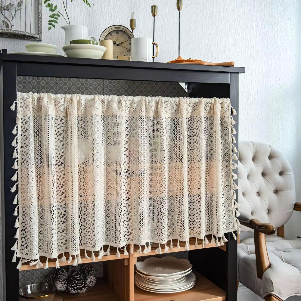 Rideaux Vintage Court Bohème Beige