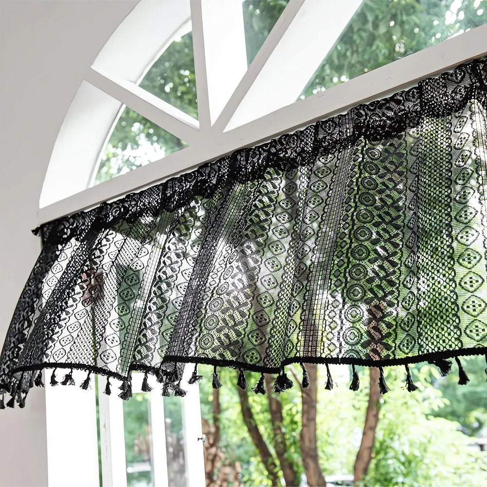 Rideaux Vintage Court Noir Chic