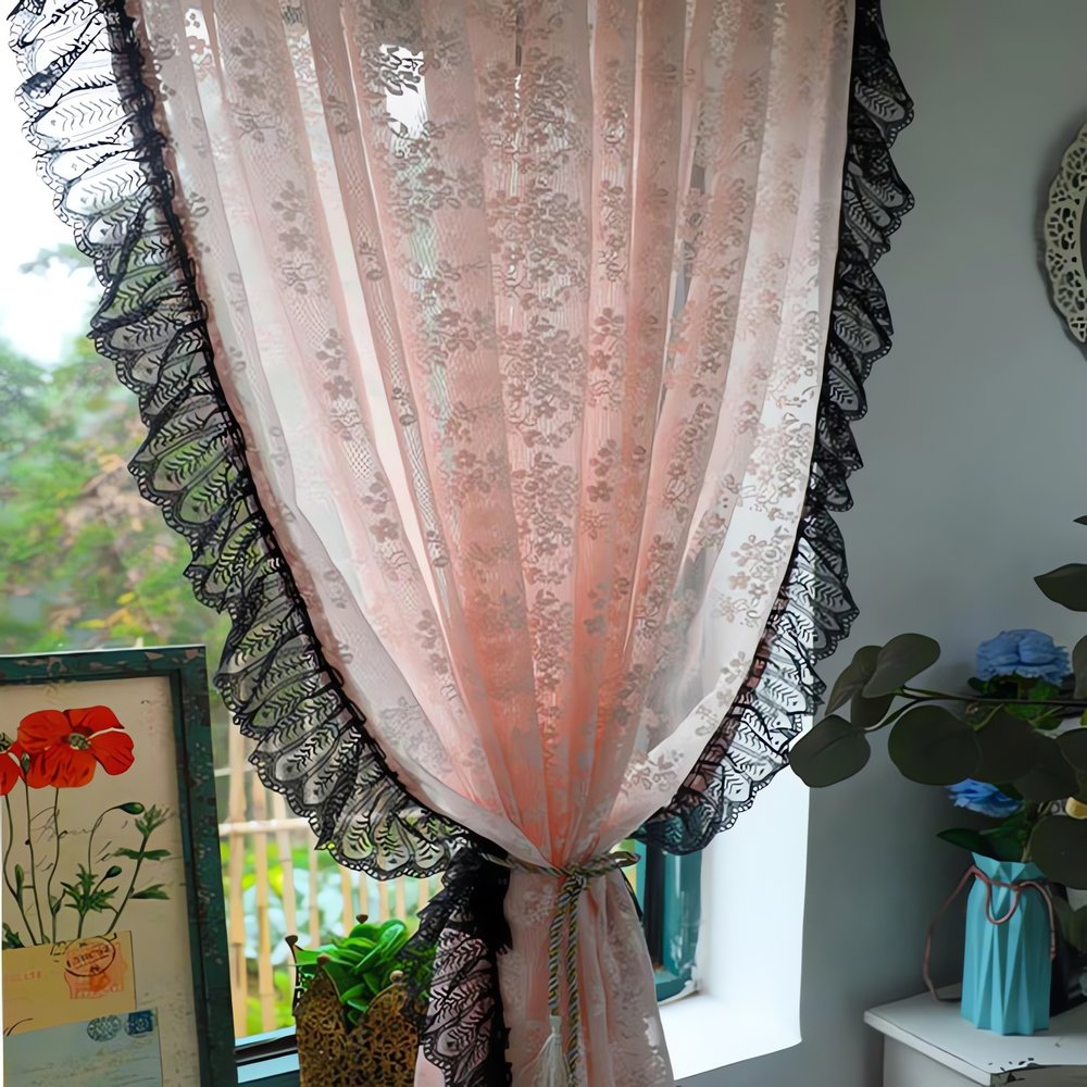 Rideaux Vintage De Chambre De Fille Fleuri Ajouré
