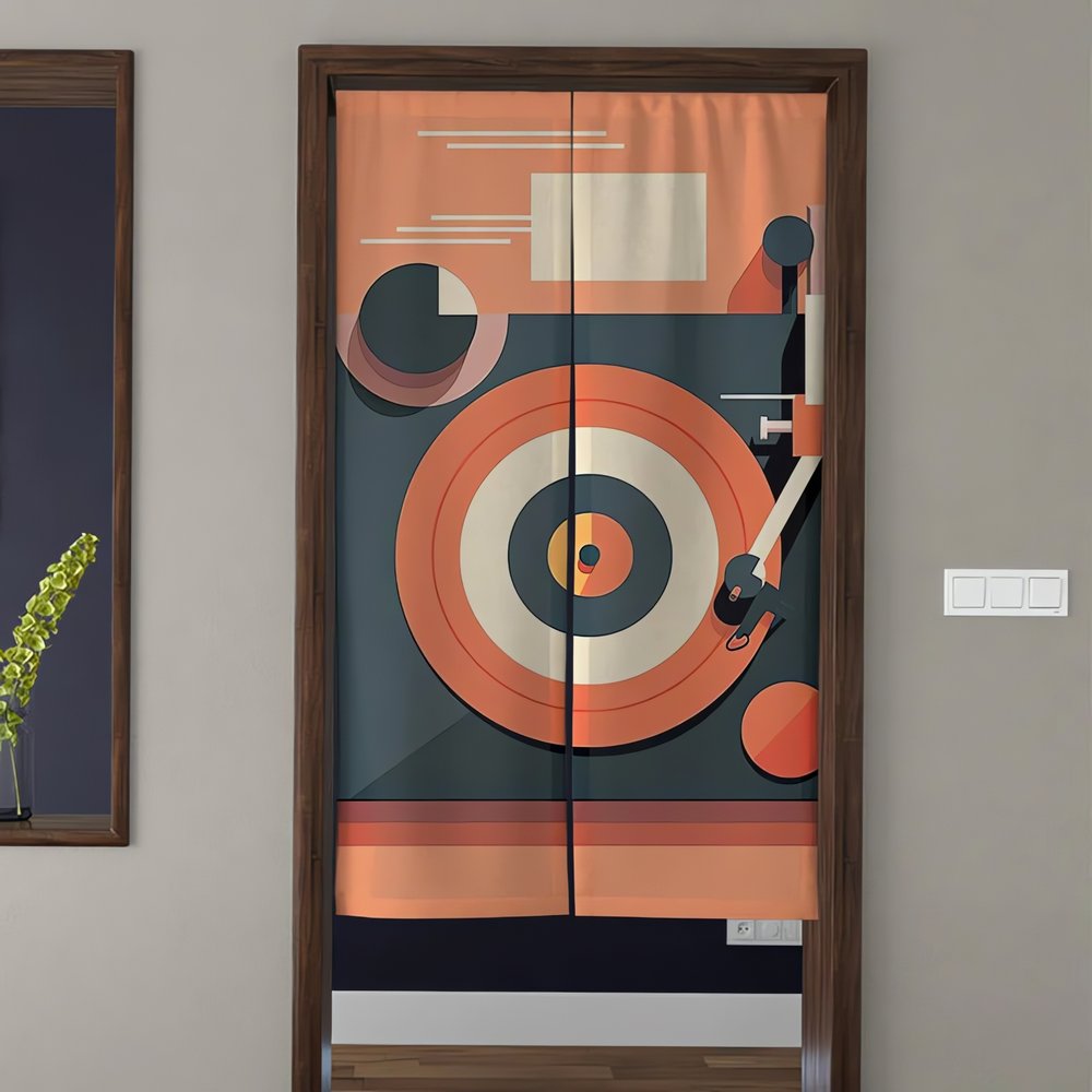 Rideaux Vintage De Porte Tourne Disque