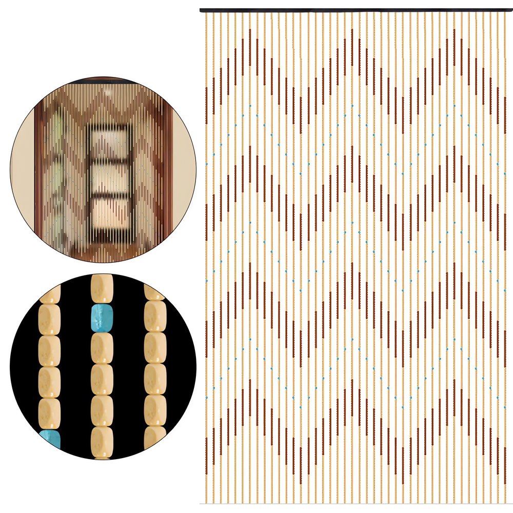 Rideaux Vintage En Bois Pendeloques