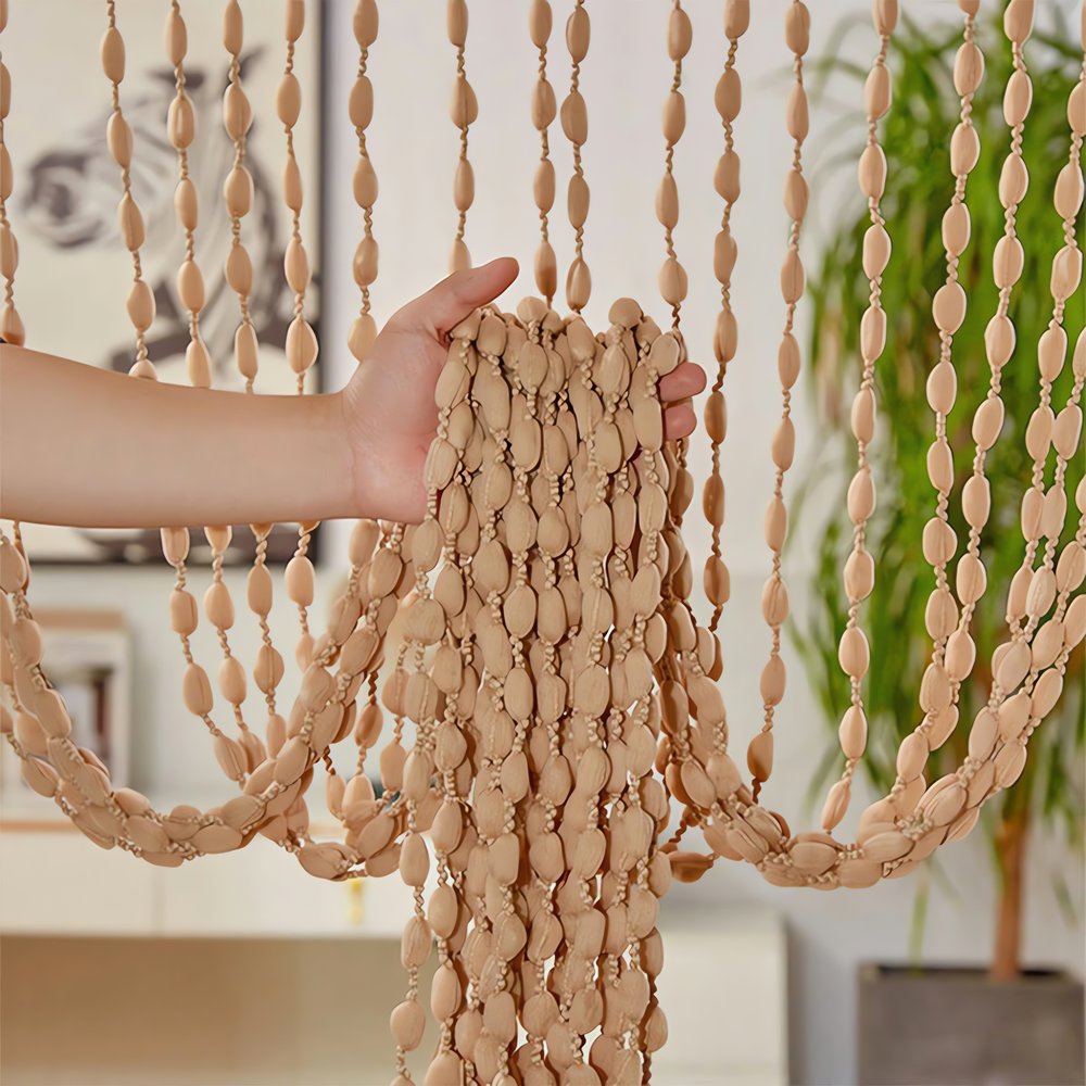 Rideaux Vintage En Perle Beige