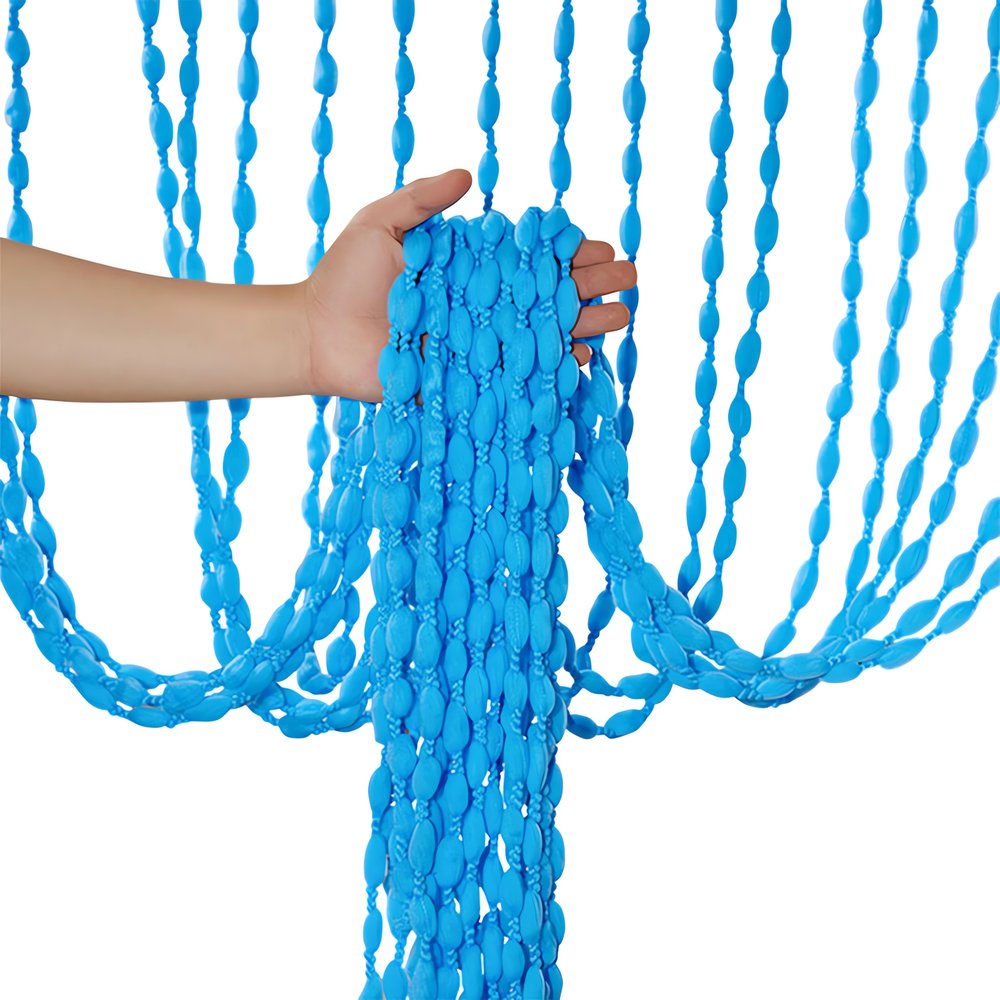 Rideaux Vintage En Perle Bleu