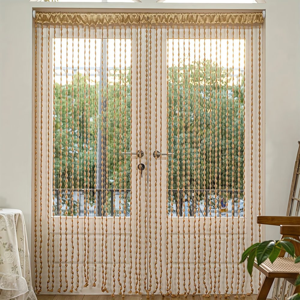 Rideaux Vintage En Perle Bois