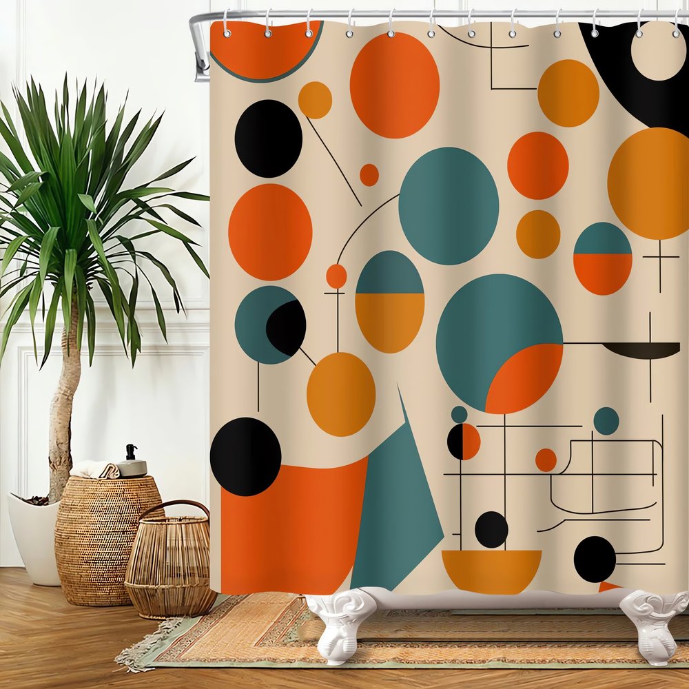 Rideaux Vintage En Plastique Cercles Modernes