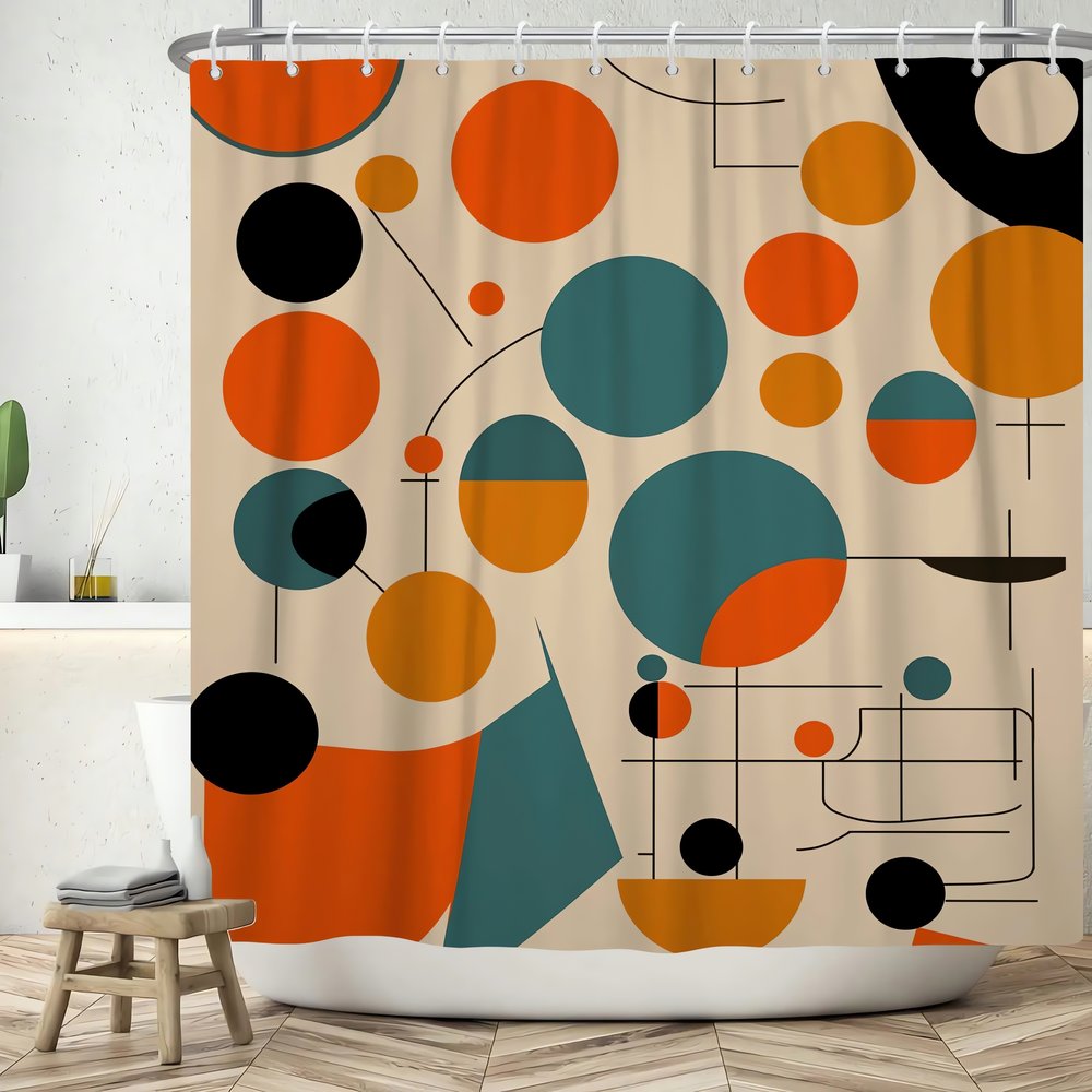 Rideaux Vintage En Plastique Lignes Noirs