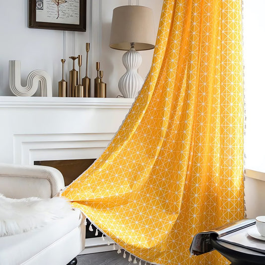 Rideaux Vintage Jaune Triangle